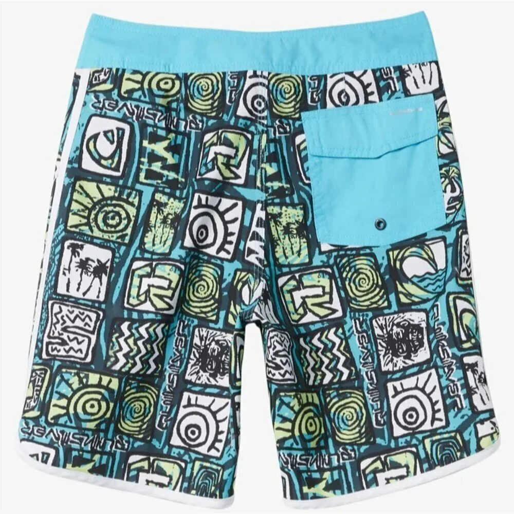 Quiksilver Boys Youth Everyday Scallop 17 Boardshorts Big Kids Blue NEW 30/16 XL